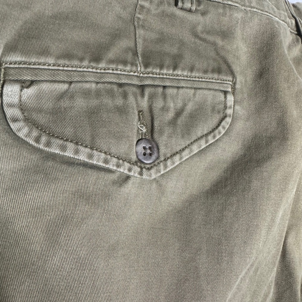 Polo Ralph Lauren Hammond Pant Mens Chino 42x30 Olive Fair Pleated Faded MA399 - Picture 8 of 10